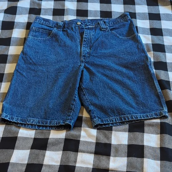 Men's Wrangler Blue Denim Carpenter Shorts Size 34 - Picture 1 of 6